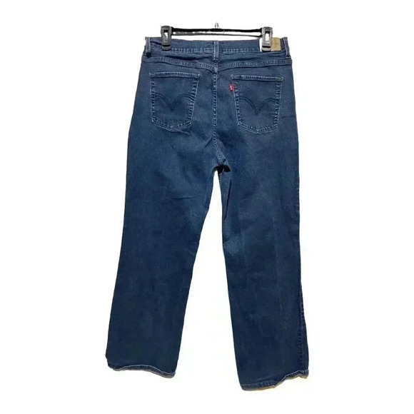 Levi's Perfectly Slimming Bootcut 512 16 M Dark Wash Relaxed Fit Denim Jeans - Picture 3 of 6